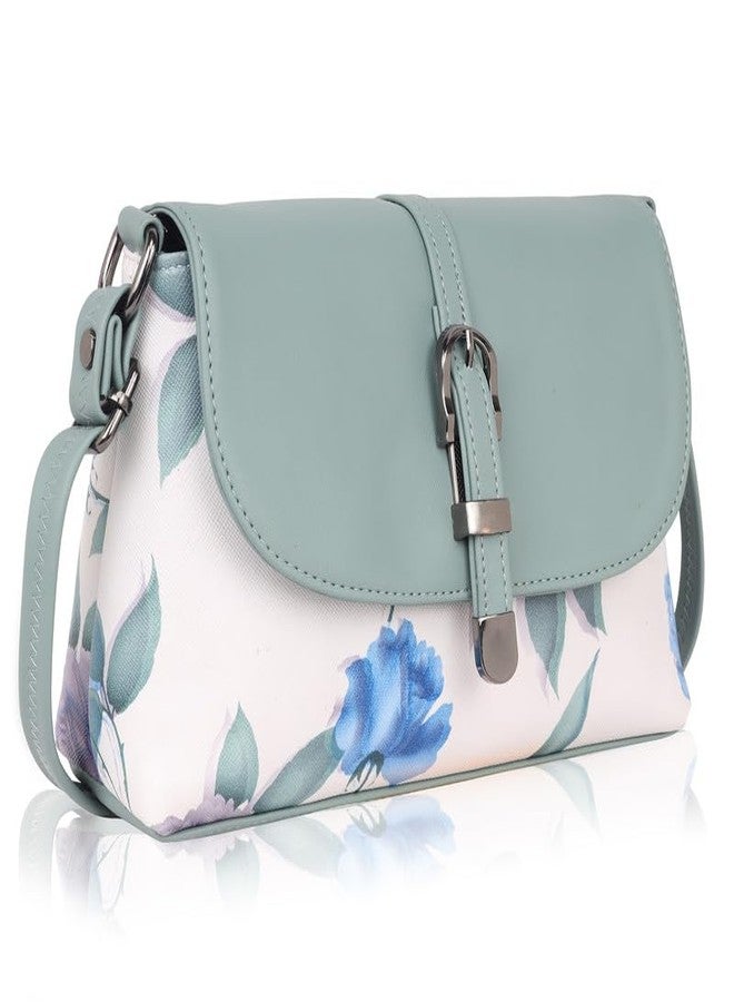 كاتشي حقيبة كتف أنيقة وعملية للنساء باللون الأخضر | حقيبة كروس أنيقة للبنات والسيدات | حقيبة بتصميم بسيط مصنوعة من الجلد الصناعي (MAN21GRE) - Image 2